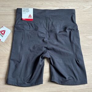 Reebok Charcoal Gray Fitted Shorts with Side Pockets